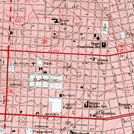 Topographic Map of Community Baptist Church, FL