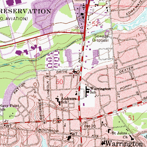 Topographic Map of Bayou Grove Church, FL