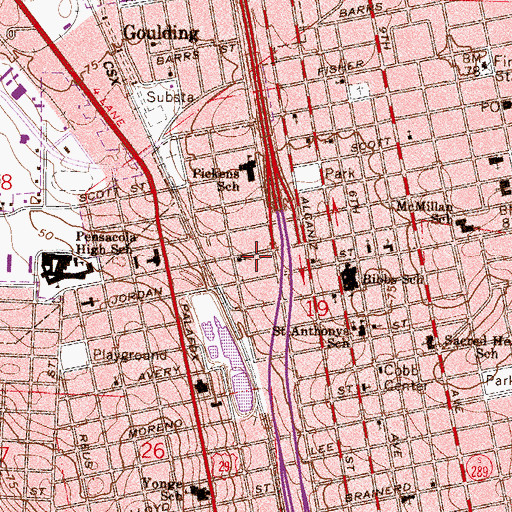 Topographic Map of Antioch Missionary Baptist Church, FL