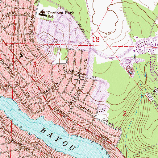 Topographic Map of Bahai Faith, FL