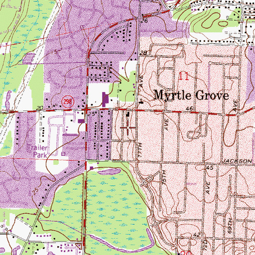 Topographic Map of Grace Church Assemblies of God, FL