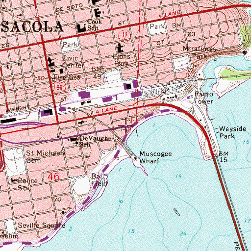 Topographic Map of East Side Assembly of God Church, FL