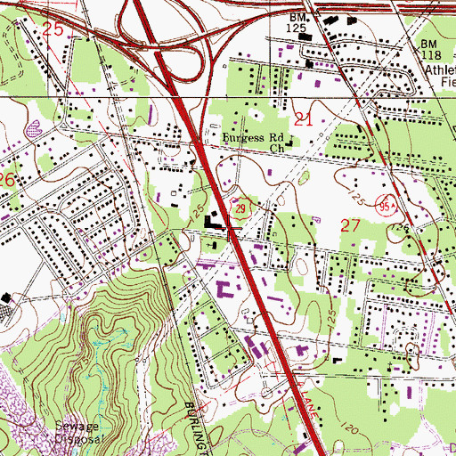 Topographic Map of Cottage Hill Assembly of God Church, FL