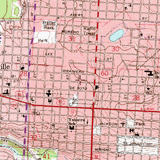 Topographic Map of Brownsville Assembly of God, FL