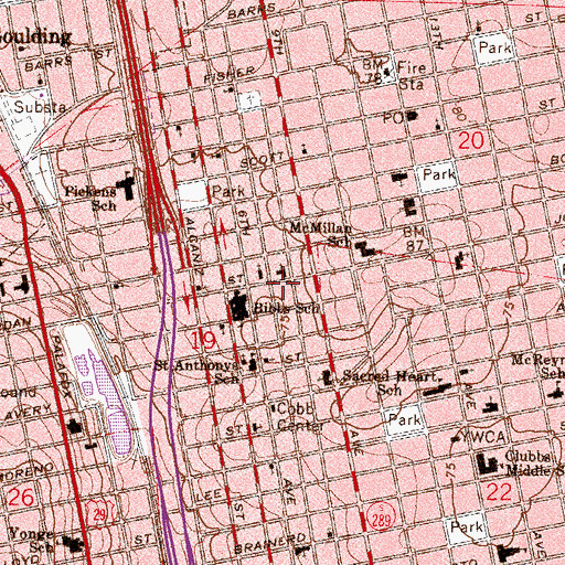 Topographic Map of Brentwood Assembly of God, FL