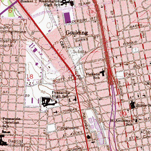 Topographic Map of Bethel Assembly of God Church, FL