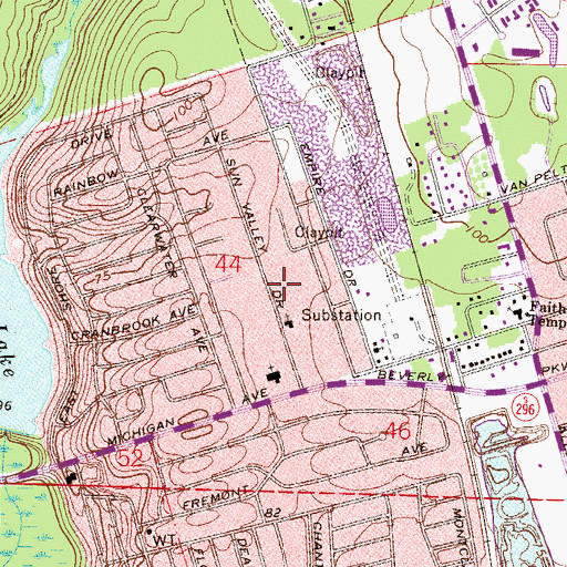 Topographic Map of Bellview Assembly of God, FL