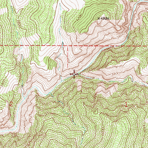 Topographic Map of Hole in the Ground Canyon, AZ