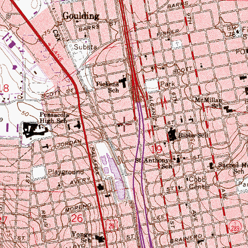 Topographic Map of Allen Chapel African Methodist Episcopal Church, FL