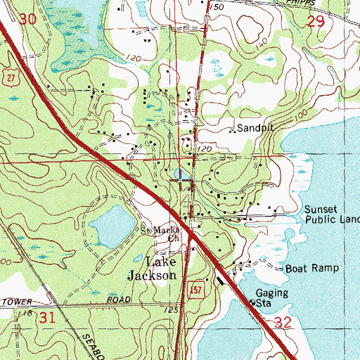 Topographic Map of Lake Jackson Free Will Baptist Church, FL