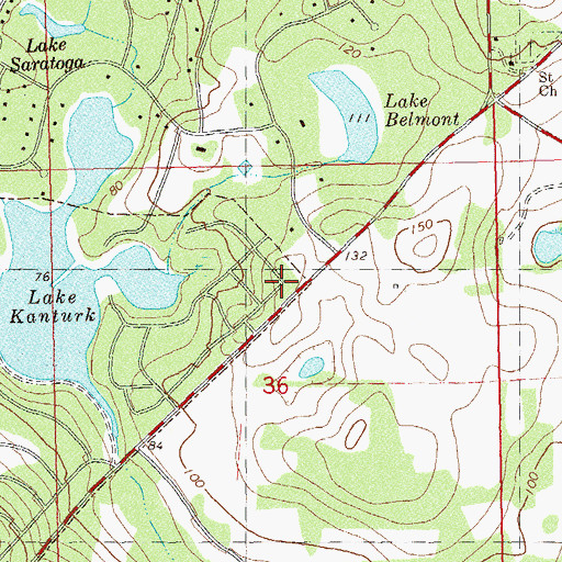 Topographic Map of Testerina Primitive Baptist Church, FL