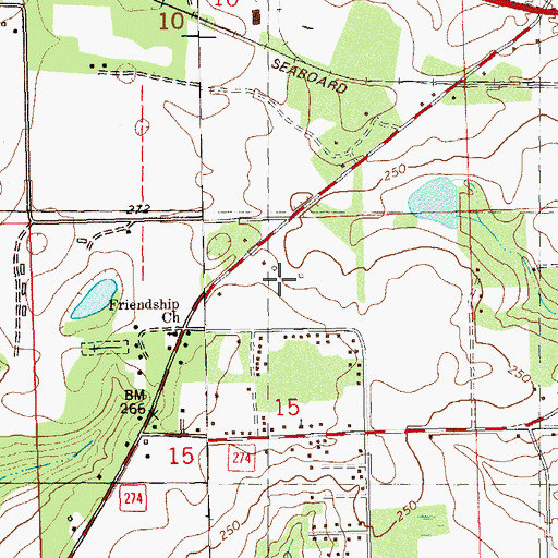 Topographic Map of Saint Louis Catholic Church, FL