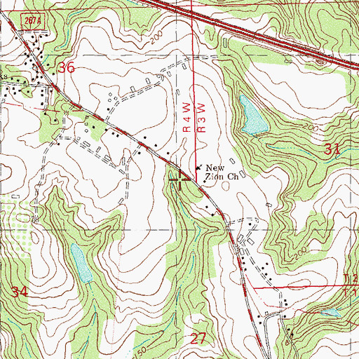 Topographic Map of New Zion Primitive Baptist Church, FL