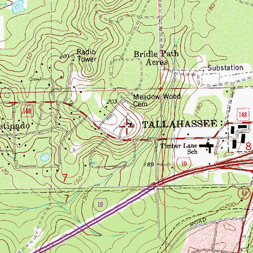 Topographic Map of Church of Christ-Timberlane, FL