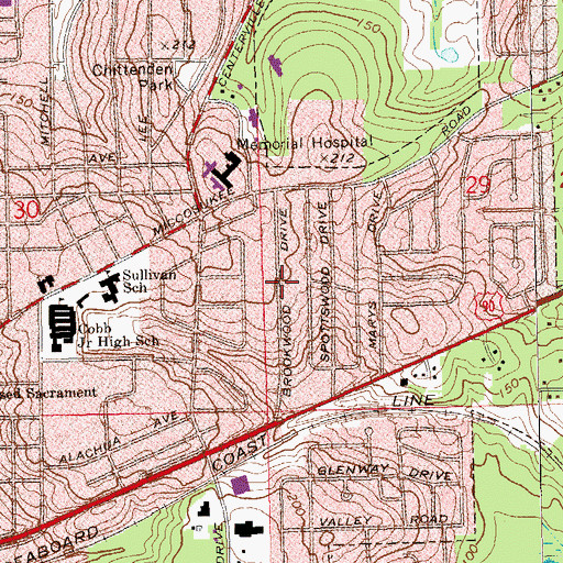 Topographic Map of First Church of Nazarene, FL