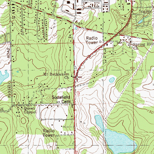Topographic Map of Mount Bethlehem Primitive Baptist Church, FL