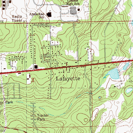 Topographic Map of Lafayette Presbyterian Church, FL