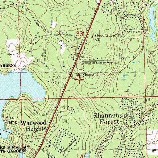 Topographic Map of Mount Pleasant Missionary Baptist Church, FL