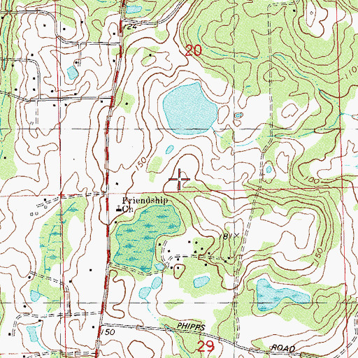 Topographic Map of Friendship Primitive Baptist Church, FL