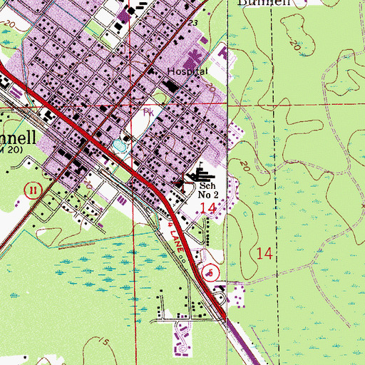Topographic Map of Childrens Center, FL
