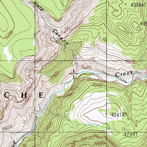 Topographic Map of Hole Canyon, AZ