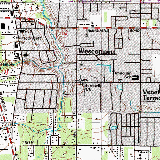 Topographic Map of Wesconnett Christian Academy, FL