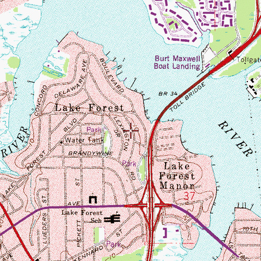 Topographic Map of Jacksonville Junior Academy, FL