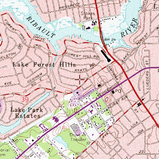Topographic Map of Kiddie Kollege/Burnham School, FL