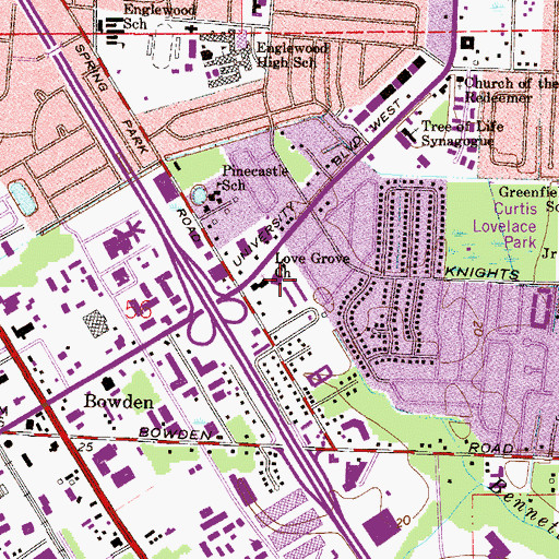 Topographic Map of University Christian School, FL