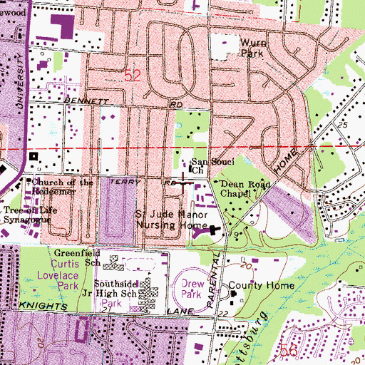 Topographic Map of Chappell School, FL
