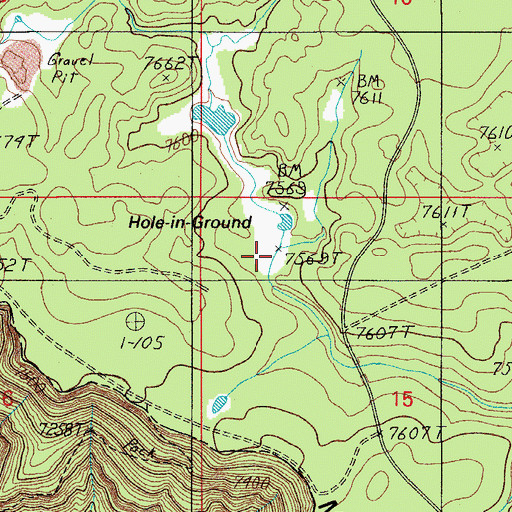 Topographic Map of Hole-in-Ground, AZ