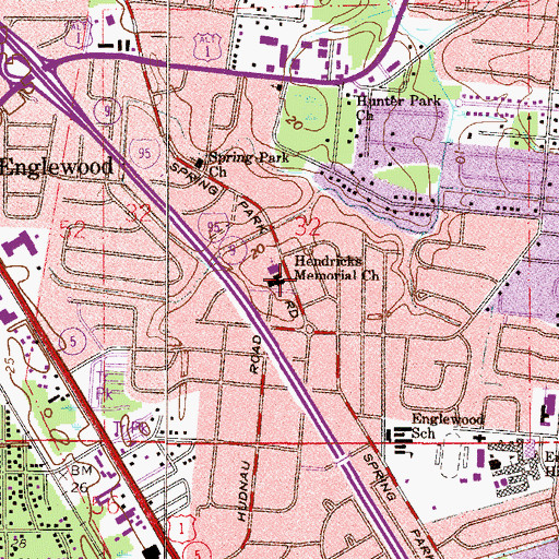Topographic Map of Hendricks Memorial Methodist Day School, FL