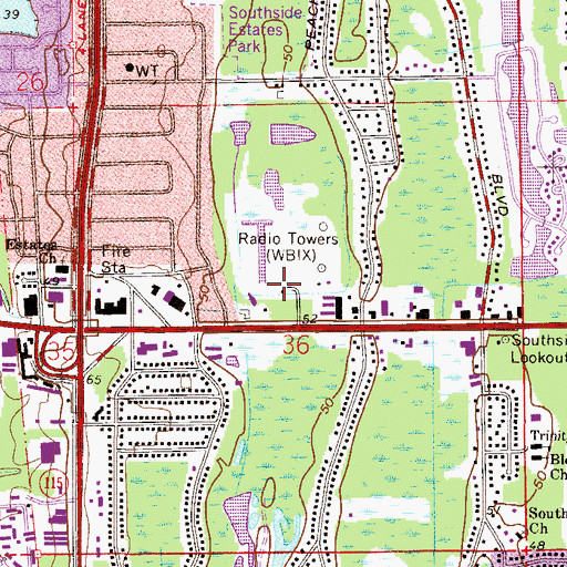 Topographic Map of Southside Estates Academy, FL