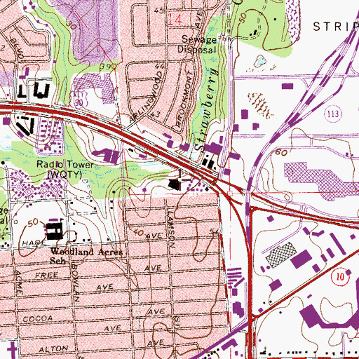Topographic Map of Holy Cross Lutheran School, FL
