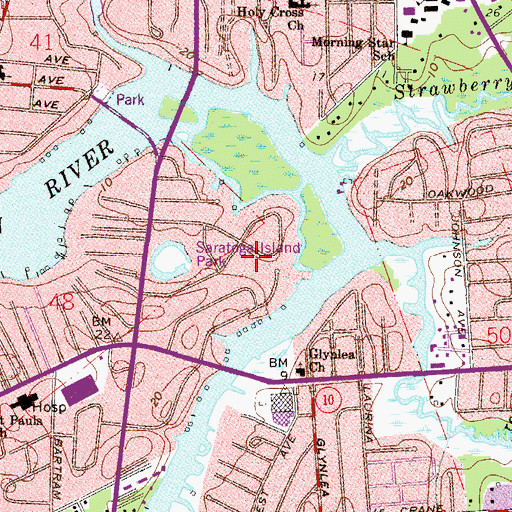 Topographic Map of Sunshine Private School, FL