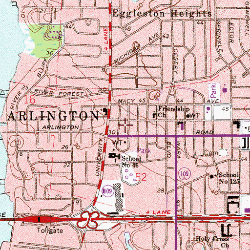 Topographic Map of Arlington Kindergarten and Private School, FL