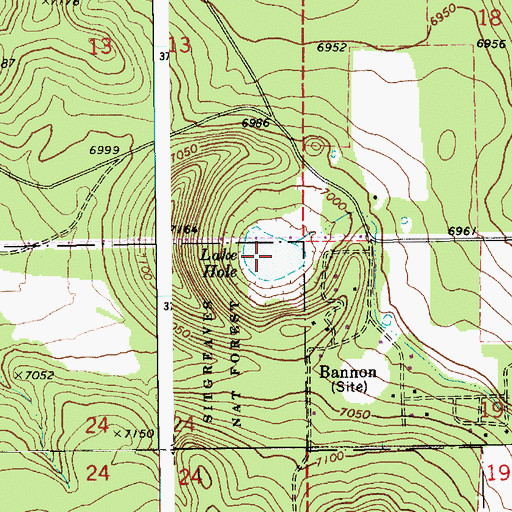 Topographic Map of Lake Hole, AZ