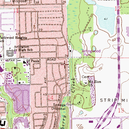 Topographic Map of Maryhill School, FL
