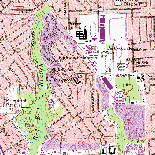 Topographic Map of Saint Andrews Episcopal Day School, FL