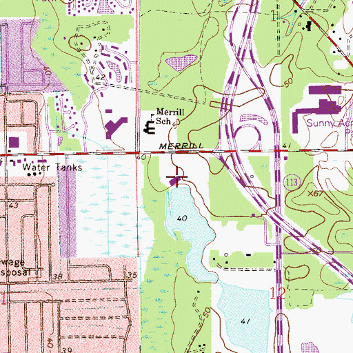 Topographic Map of Merrill Road Day School, FL