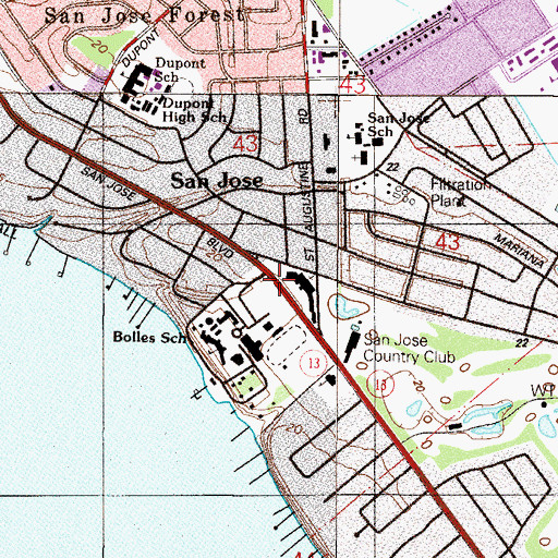 Topographic Map of San Jose Episcopal Day School, FL