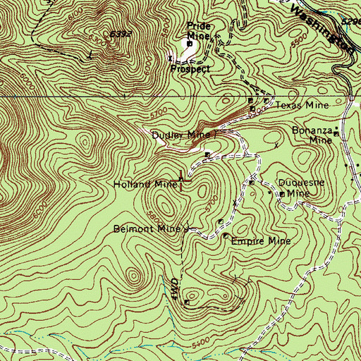 Topographic Map of Holland Mine, AZ