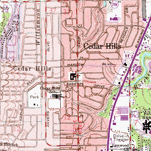 Topographic Map of Cedar Hills Baptist Christian School, FL