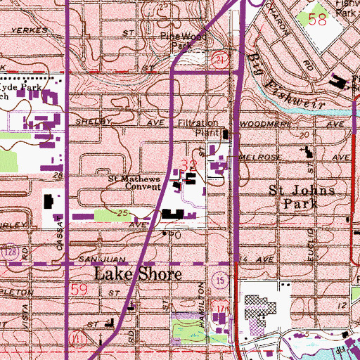 Topographic Map of Saint Matthew's Catholic School, FL