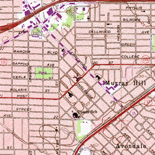 Topographic Map of Murray Hill Baptist Church Kindergarten, FL