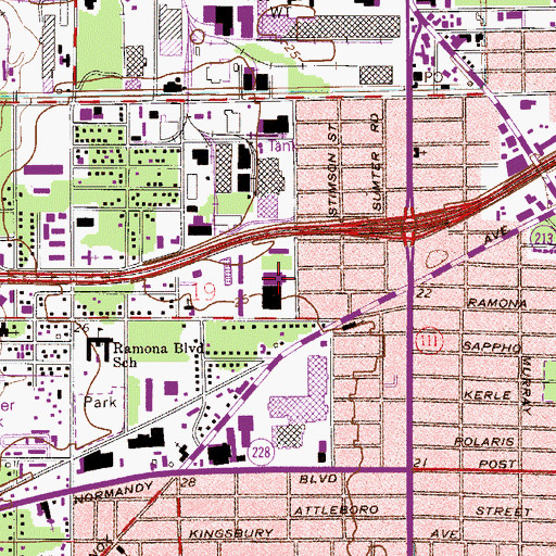 Topographic Map of Jacksonville Christian Academy, FL