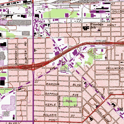 Topographic Map of Calhoun School, FL