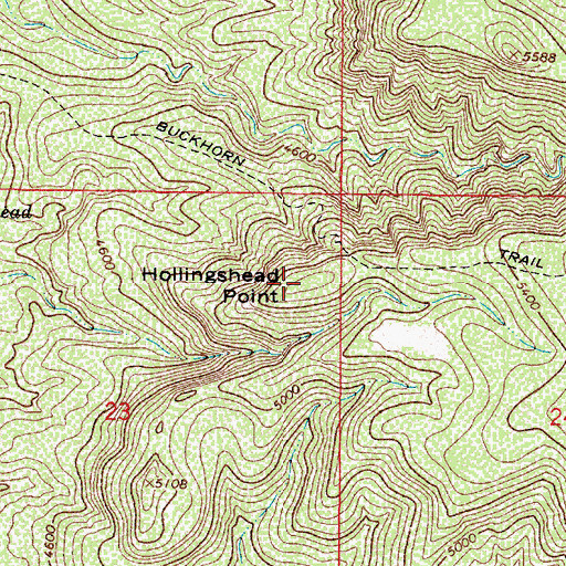 Topographic Map of Hollingshead Point, AZ