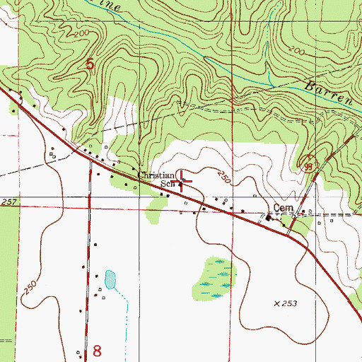 Topographic Map of Walnut Hill Christian School, FL