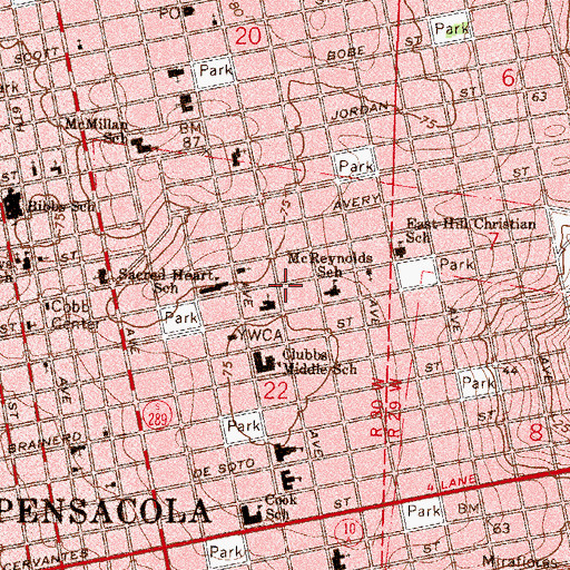 Topographic Map of Pensacola Private School of Liberal Arts, FL